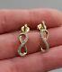 Pretty Infinity Drop Earring Round Cut Simulated Diamond 14k Yellow Gold Plated