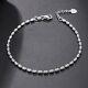 Pure Platinum 950 Chain Women Lucky 2mm Carved Oval Beads Link Bracelet 3.9-4.1g