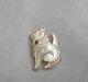 Rare Antique Chinese Foo Dog Fine Hand Carved Mother Of Pearl Charm Pendant