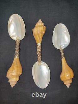 Scoop Spoon Sea Shell Mother Of Pearl Souvenir Hand Carved Collectible Rare Gift