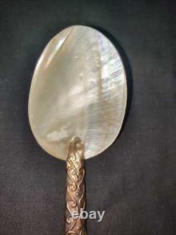 Scoop Spoon Sea Shell Mother Of Pearl Souvenir Hand Carved Collectible Rare Gift