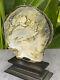Sea Shell Carved Koi Fish, Mussels Shell, Mother Of Pearls With Stand Carved Koi