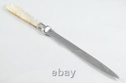 Special Cased Silver Ferruled 1894 Carved Mother Of Pearl Handled Letter Opener
