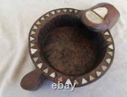 Turkish authentic wooden coffee cooler mother pearl inlaid Hand carved art decor