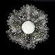 White Mother Of Pearl Flower Carving Marcasite 925 Sterling Silver Flower Brooch
