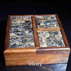 Boîte exquise sculptée à la main en nacre incrustée de bois de rose naturel chinois 26022