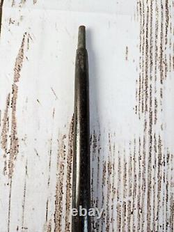Canne de marche en bois sculpté vintage avec embout en nacre incrustée 37 pouces
