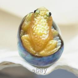 ÉNORME Perle Baroque de Mer du Sud en Nacre Dorée Sculptée en Forme de Grenouille non percée de 4,65g