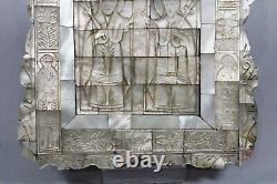 Jérusalem antique / Panneau d'icône en nacre sculptée italienne