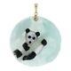 Pendentif Panda En Or 14 Carats, En Jade Sculpté, En Nacre Et En Jade Néphrite Noire